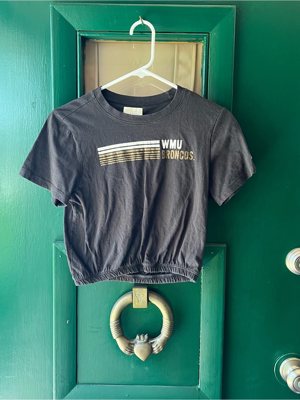 League Black T‑Shirt with Cream Woven Neck Tag